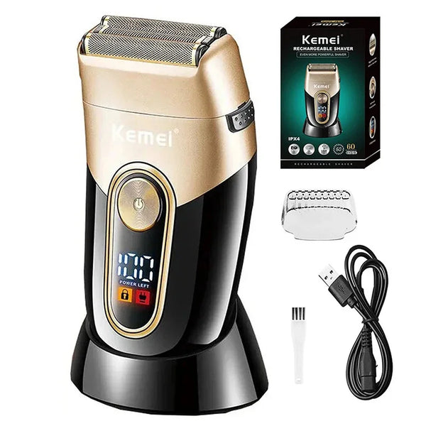 Kemei KM-3209 Men's Shaver with Charging Stand Rechargeable Electric Shaver Dual Network Powerful ﻿