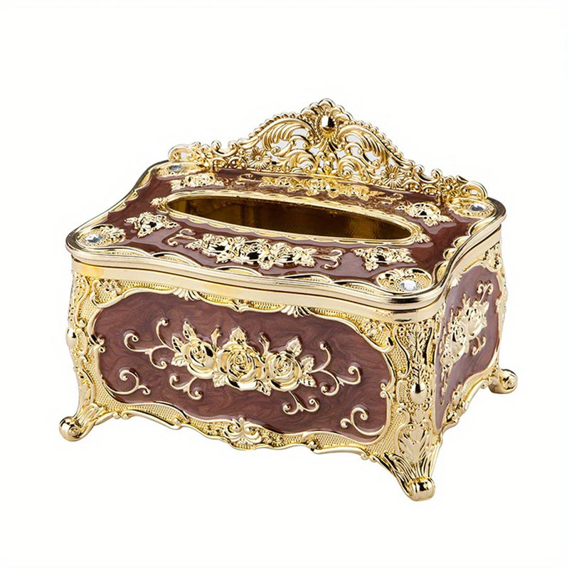 European Style Tissue box, High-end Hotel Restaurant Napkin Extraction Box, Living Room Desktop Paper Extraction Storage Box