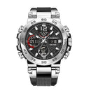 LIGE New Watches For Men 50M Waterproof Clock Alarm reloj hombre LCD Dual Display Wristwatch Quartz Military Sports Mens Watch