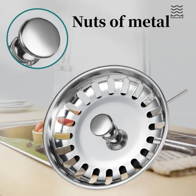 Kitchen Sink Sewer Strainer Basin Drain Stopper Stainless Steel Sink Waste Plug Filter Anti-clog Floor Drain Kitchen Accessories