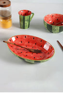 Watermelon Ceramic Plate Home Ramen Bowl Cute Hand-painted Tableware Kitchen Accessories Underglaze Color Fruit Vegetable Plates