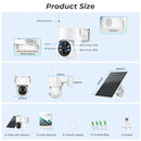 WiFi PTZ Camera Outdoor Wireless Solar IP Camera 4MP HD Built-in Battery Video Surveillance Camera Long Time Standby iCsee APP